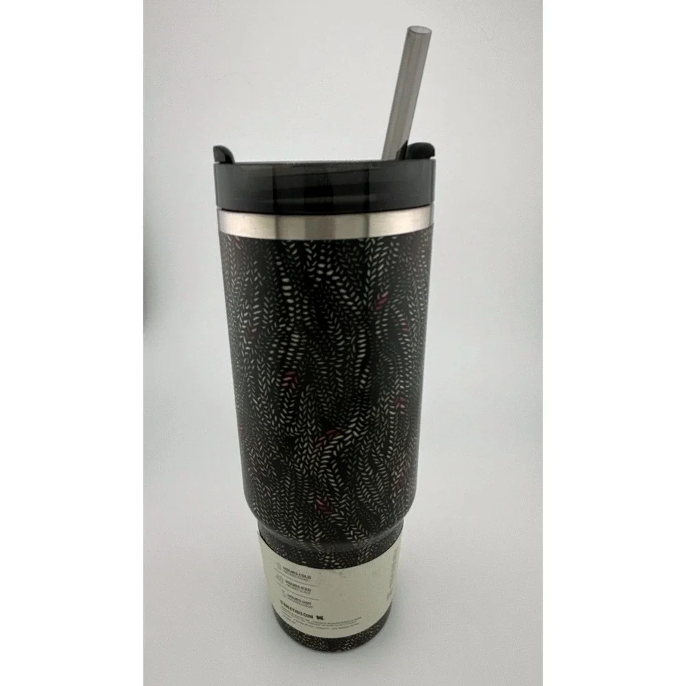 Stanley x CALIA 30oz Quencher H2.0 FlowState Tumbler Black White Pattern NWT
